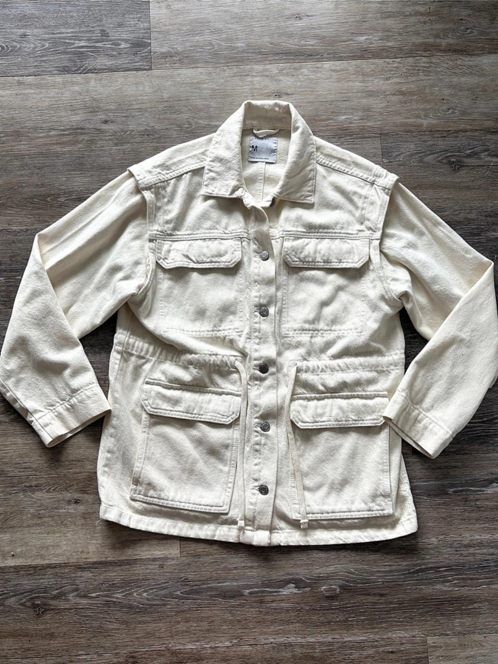 Primark Denim Co Utility Chore Barn Jacket in Cream Size M